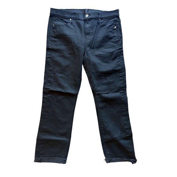 RtA Raw Hem Ankle Jeans in Black Japanese Denim - Picture 1 of 7